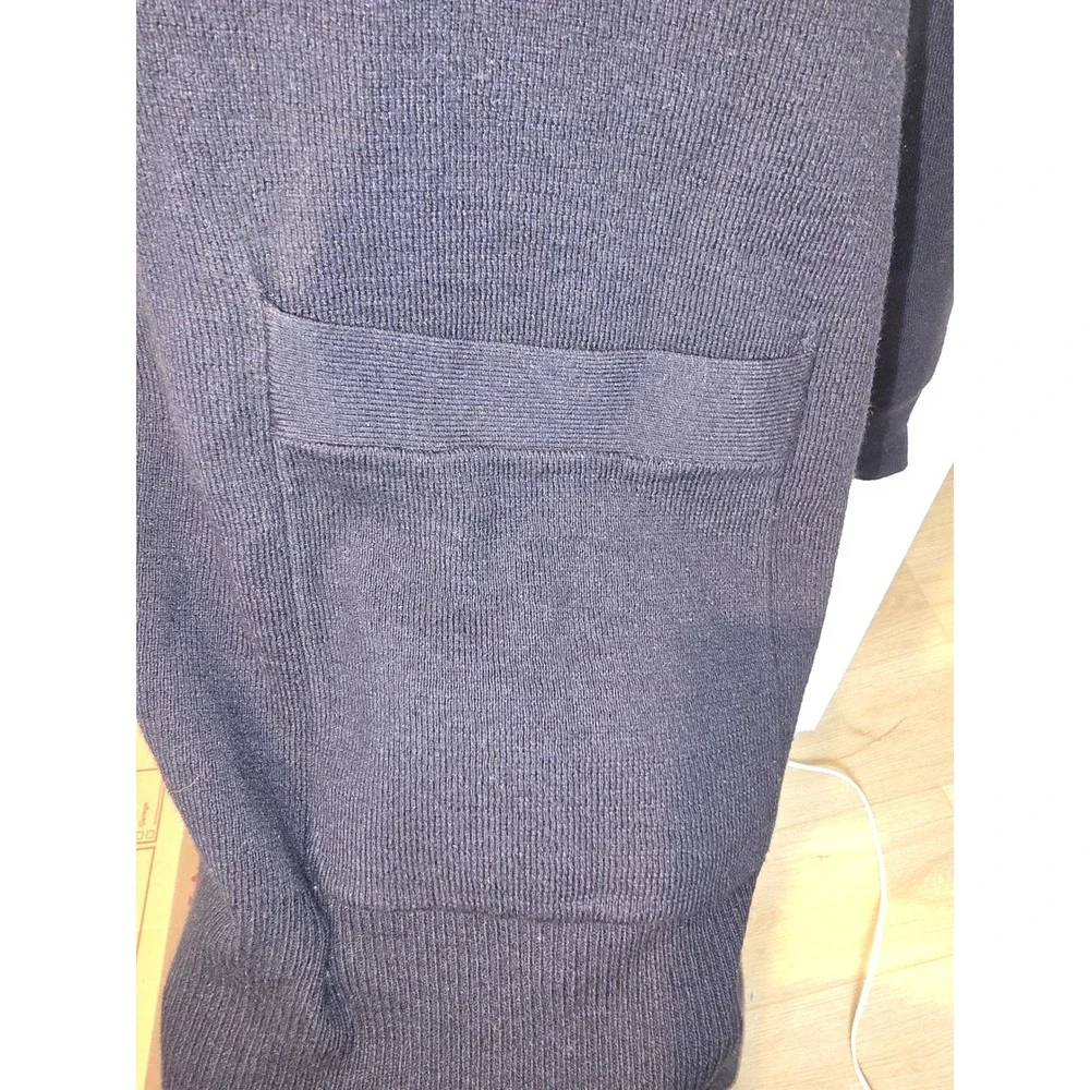 Banana Republic Mens Navy Blue Knit‎ Hoodie Sweater Cotton Rayon Blend Large